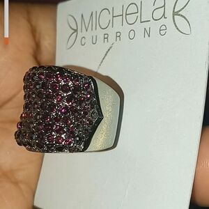 NWT Michela Currone studded purple and silver ring